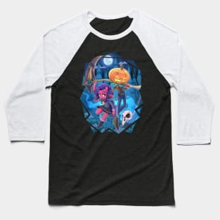 Demon Girl & Pumpkinman Baseball T-Shirt